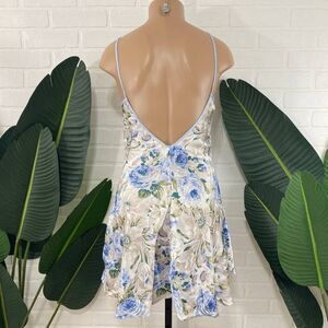 Barbizon blue floral slip nightie